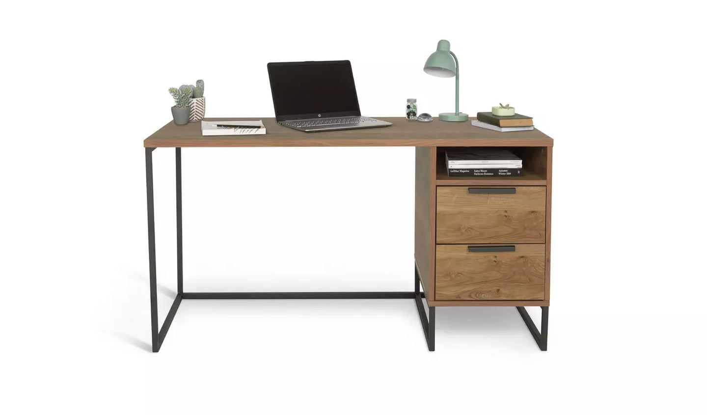 Habitat Nomad 2 Drawer Desk - Oak